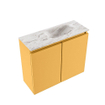MONDIAZ TURE-DLUX 60cm toiletmeubel Ocher. EDEN wastafel Glace positie rechts. Zonder kraangat. SW1103415