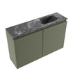 MONDIAZ TURE-DLUX 80cm toiletmeubel Army. EDEN wastafel Lava positie rechts. Zonder kraangat. SW1103679