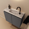 MONDIAZ TURE-DLUX 60cm toiletmeubel Dark Grey. EDEN wastafel Glace positie midden. Met 1 kraangat. SW1103269