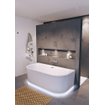 Riho Desire back to wall half vrijstaand ligbad met overloop 180x84cm met Sifon met LED plint Glans Wit SW385498