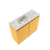 MONDIAZ TURE-DLUX 60cm toiletmeubel Ocher. EDEN wastafel Glace positie links. Zonder kraangat. SW1103375