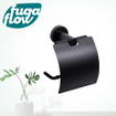 FugaFlow Efficiente Acces Toiletrolhouder - met klep - rond - mat zwart SW1123496