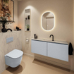 MONDIAZ TURE-DLUX 120cm toiletmeubel Clay. EDEN wastafel Opalo positie midden. Met 1 kraangat. SW1104299