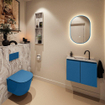MONDIAZ TURE-DLUX 60cm toiletmeubel Jeans. EDEN wastafel Glace positie midden. Met 1 kraangat. SW1103324