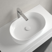 Villeroy & Boch Collaro opzetwastafel ovaal 56x36cm zonder overloop zonder kraangat ceramic+ wit SW358399