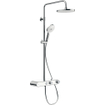 Duravit Shower Systems Douchesysteem - thermostatisch - HOH=15cm - hoofddouche ø23cm - 1 jet - handdouche rond - 3 jet - chroom/wit hoogglans SW962035