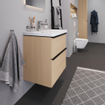 Duravit D-Neo wastafelonderkast 63.4x62.5x45.2cm 2 lades Natuur eiken Mat SW640795