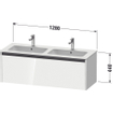 Duravit Ketho 2 wastafelonderbouwkast met 1 lade voor dubbele wastafel 128x48x44cm met greep antraciet Linnen mat SW773054