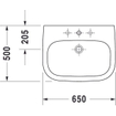 Duravit D Code wastafel 65x50cm wit 0315101