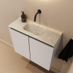 MONDIAZ TURE-DLUX 60cm toiletmeubel Linen. EDEN wastafel Ostra positie midden. Zonder kraangat. SW1104935