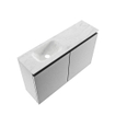 MONDIAZ TURE-DLUX 80cm toiletmeubel Plata. EDEN wastafel Opalo positie links. Met 1 kraangat. SW1104523
