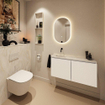 MONDIAZ TURE-DLUX 100cm toiletmeubel Talc. EDEN wastafel Ostra positie links. Zonder kraangat. SW1104666