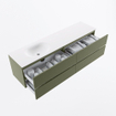 Mondiaz VICA Badkamermeubelset - 180cm - army - 4 lades - Wastafel MOON - links - 1 kraangat - kleur talc - XL versie 60cm hoog SW1189302