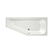 Xenz Lagoon compact ligbad - 160x75cm - met overloop - zonder afvoer - Hoekopstelling rechts - Acryl Edelweiss mat SW102960