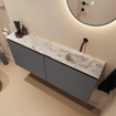MONDIAZ TURE-DLUX 120cm toiletmeubel Dark Grey. EDEN wastafel Glace positie rechts. Zonder kraangat. SW1103259