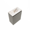 MONDIAZ TURE-DLUX 40cm toiletmeubel Smoke. EDEN wastafel Frappe positie rechts. Zonder kraangat. SW1103071