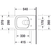 Duravit DuraStyle wandclosetset diepspoel spoelrandloos 37x54cm met softclose closetzitting Wondergliss wit SW358499