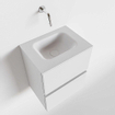 MONDIAZ ADA Toiletmeubel - 40x30x50cm - 0 kraangaten - 2 lades - talc mat - wasbak midden - Solid surface - Wit SW472495