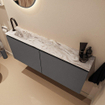 MONDIAZ TURE-DLUX 120cm toiletmeubel Dark Grey. EDEN wastafel Glace positie links. Met 1 kraangat. SW1103322