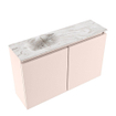 MONDIAZ TURE-DLUX 80cm toiletmeubel Rosee. EDEN wastafel Glace positie links. Zonder kraangat. SW1103499
