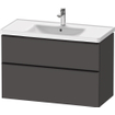 Duravit D-Neo meubelset m. wastafelonderbouwkast m. 2 laden m. softclose 100x20x48cm incl. wastafel grafiet mat SW642051