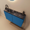 MONDIAZ TURE-DLUX 80cm toiletmeubel Jeans. EDEN wastafel Lava positie links. Met 1 kraangat. SW1103864