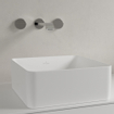 Villeroy & Boch Collaro opzetwastafel vierkant 38x38cm zonder overloop zonder kraangat ceramic+ stone white SW336078