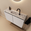 MONDIAZ TURE-DLUX 80cm toiletmeubel Linen. EDEN wastafel Glace positie midden. Met 1 kraangat. SW1103341