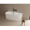 ZEZA Blend half vrijstaand bad - ribbel - 170x80x58cm - met afvoer - acryl - mat wit SW962843