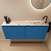 MONDIAZ TURE-DLUX 120cm toiletmeubel Jeans. EDEN wastafel Glace positie rechts. Met 1 kraangat. SW1103323