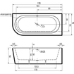 Xenz Charley half vrijstaand hoekbad rechts 180x80x60cm met poten met afvoer Acryl wit Hoogglans SW103239