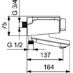 Hansa Emotion badthermostaat antraciet-chroom SW204378