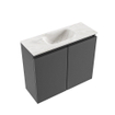 MONDIAZ TURE-DLUX 60cm toiletmeubel Dark Grey. EDEN wastafel Ostra positie midden. Met 1 kraangat. SW1104784