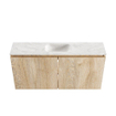 MONDIAZ TURE-DLUX 100cm toiletmeubel Washed Oak. EDEN wastafel Ostra positie midden. Met 1 kraangat. SW1105124