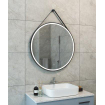 Wiesbaden Cinto spiegel rond met band, LED, dimbaar en spiegelverwarming 80 cm mat zwart SW767397