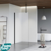 FugaFlow Eccelente Vetro inloopdouche badkamer - 60x200cm - mat glas - plafondarm - mat zwart SW1124998