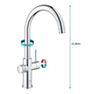GROHE Red Keukenkraan - hoog - 3 in 1 - c uitloop - l size boiler - chroom SW108060