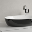 Villeroy & Boch Artis opzetwastafel ovaal 61x41x12.5cm zonder kraangat zonder overloop coal black SW68832