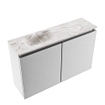 MONDIAZ TURE-DLUX 80cm toiletmeubel Plata. EDEN wastafel Glace positie links. Zonder kraangat. SW1103464
