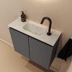 MONDIAZ TURE-DLUX 60cm toiletmeubel Dark Grey. EDEN wastafel Opalo positie midden. Met 1 kraangat. SW1104256