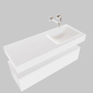 MONDIAZ ALAN 120cm - onderkast - 1 lade - vrijhangende wastafel - wasbak rechts - 0 kraangaten - talc SW408418