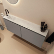 MONDIAZ TURE-DLUX 120cm toiletmeubel Smoke. EDEN wastafel Opalo positie links. Met 1 kraangat. SW1104585