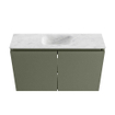 MONDIAZ TURE-DLUX 80cm toiletmeubel Army. EDEN wastafel Opalo positie midden. Met 1 kraangat. SW1104168