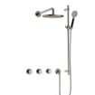 Hotbath Cobber IBS70 Regendoucheset inbouw - 38.5cm wandarm - 20cm ronde hoofddouche - 3 standen handdouche - glijstang - nikkel geborsteld SW678029