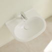 Villeroy en Boch O.novo wastafel 60x49cm met overloop 1 kraangat ceramic+ wit 0124127