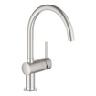 GROHE Minta Keukenkraan - hoog - draaibare ronde uitloop - supersteel geborsteld 0102509