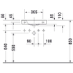 Duravit HappyD 2 fontein met overloop met kraangat rechts 50x22cm met wondergliss wit SW54279