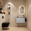 MONDIAZ TURE-DLUX 80cm toiletmeubel Plata. EDEN wastafel Ostra positie rechts. Met 1 kraangat. SW1104998
