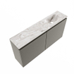 MONDIAZ TURE-DLUX 100cm toiletmeubel Smoke. EDEN wastafel Glace positie rechts. Met 1 kraangat. SW1103605