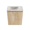 MONDIAZ TURE-DLUX 40cm toiletmeubel Washed Oak. EDEN wastafel Glace positie links. Met 1 kraangat. SW1103599